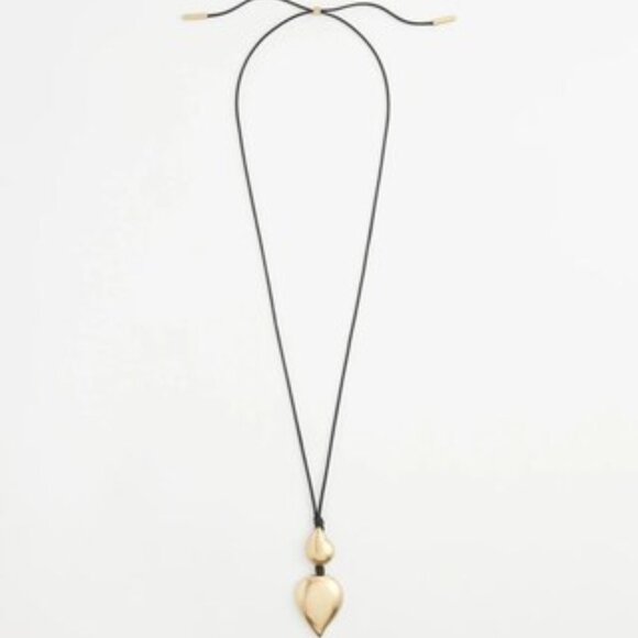 NWOT CHICOS Ash Gold Teardrop Pendant - Picture 2 of 4